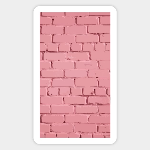 Pink brick wall Sticker by Amasea